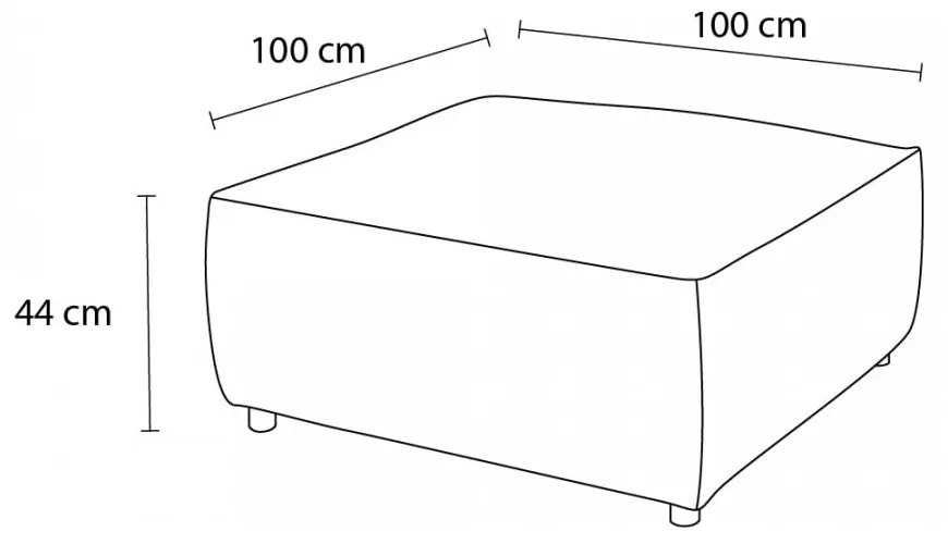 Pouf in velluto a coste grigio chiaro Nihad modular - Bobochic Paris