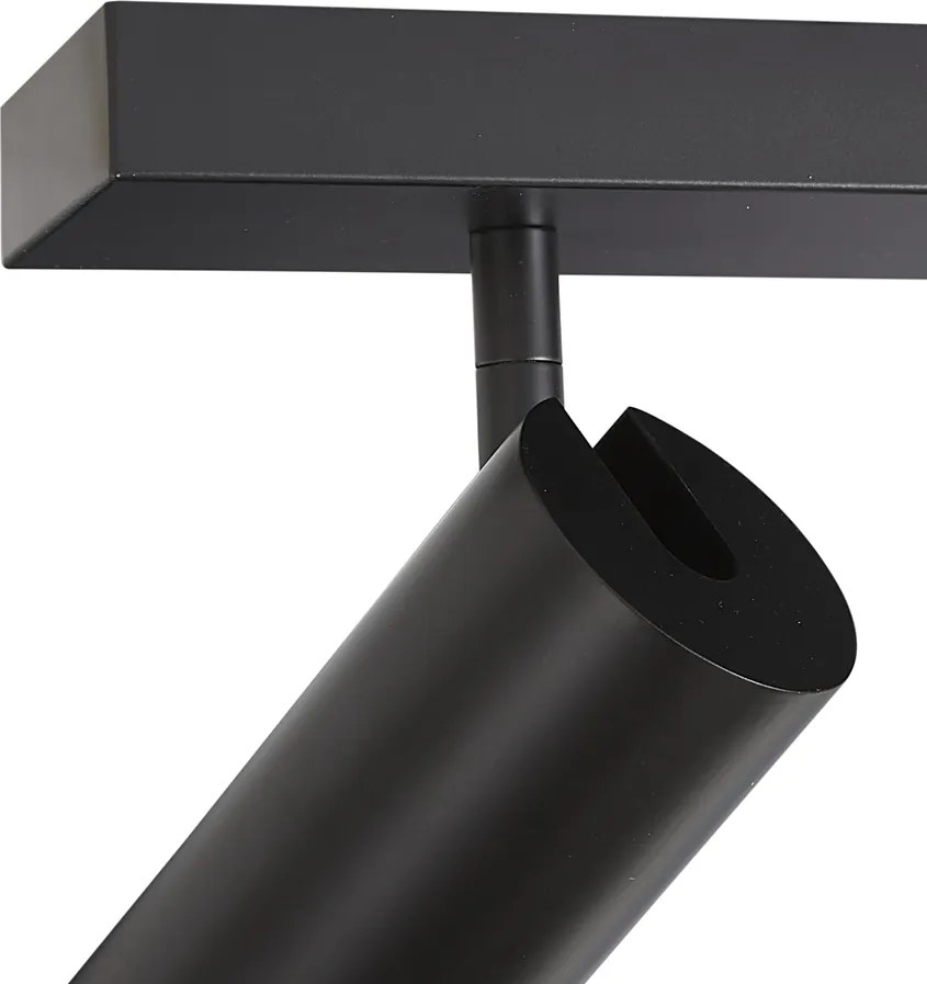 Plafoniera moderna nera 102 cm 6 luci regolabile - Renna