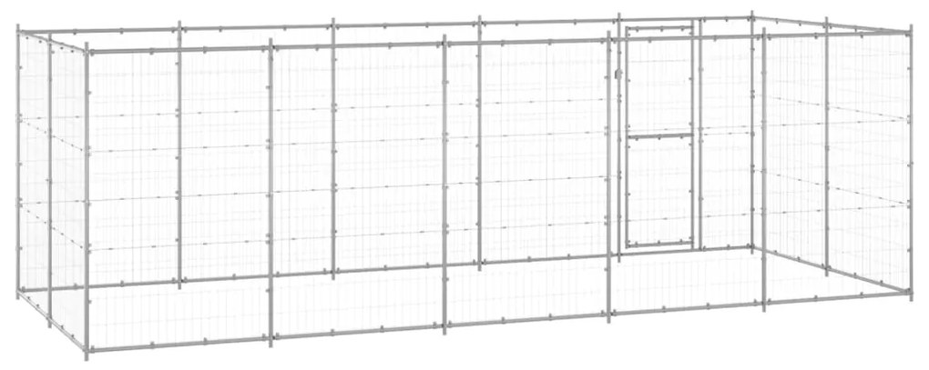 Gabbia per cani da esterno in acciaio zincato 12,1 m²