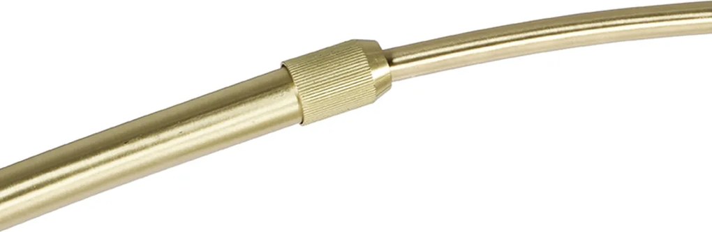 Lampada da terra in ottone con paralume a righe bianche e beige 50 cm - XXL