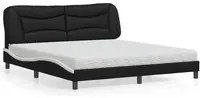 Letto con Materasso Nero e Bianco 180x200 cm in Similpelle 3208743