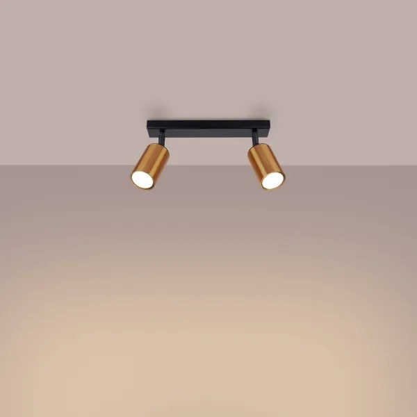 Sollux SL.1375 - Faretto WINX 2xGU10/10W/230V nero/rame