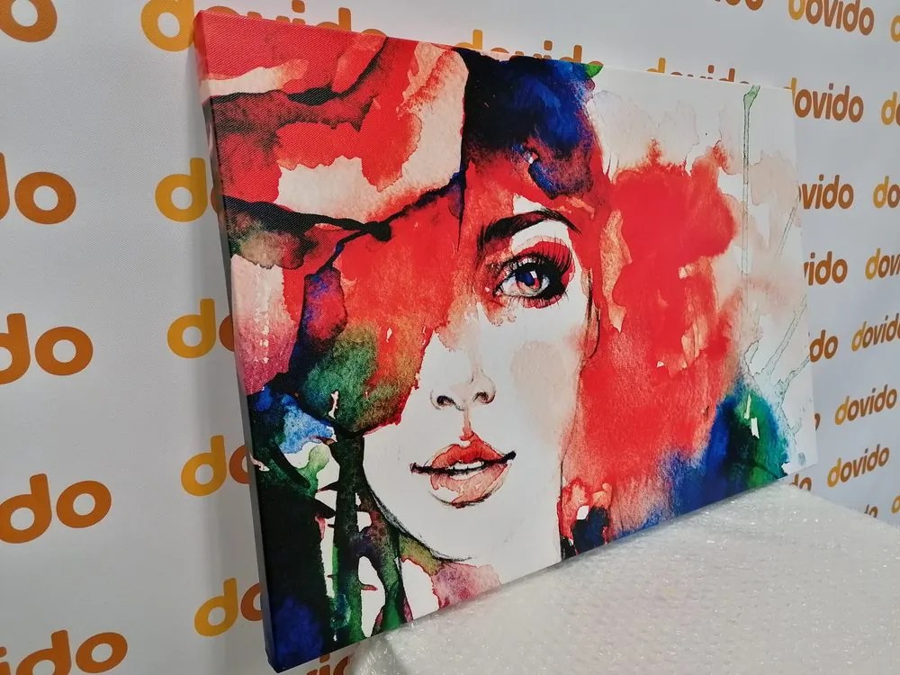 Stampa su tela – Ritratto astratto di donna
