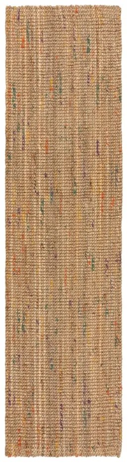 Passatoia di colore naturale in iuta tessuta a mano 60x300 cm Jute Boucle Multi – Flair Rugs