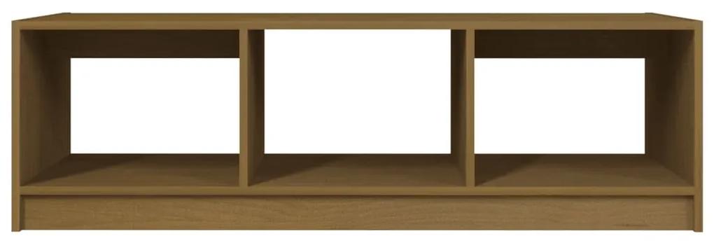 Tavolino da Salotto Miele 110x50x34 cm Legno Massello di Pino
