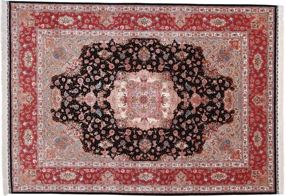 Tabriz Tappeto 260 x 350 Rosso (Iran) Annodato A Mano