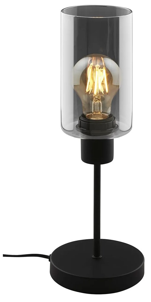 Lampada Da Tavolo Moderna Fumi Metallo Nero 1 Luce E27 39,5Cm