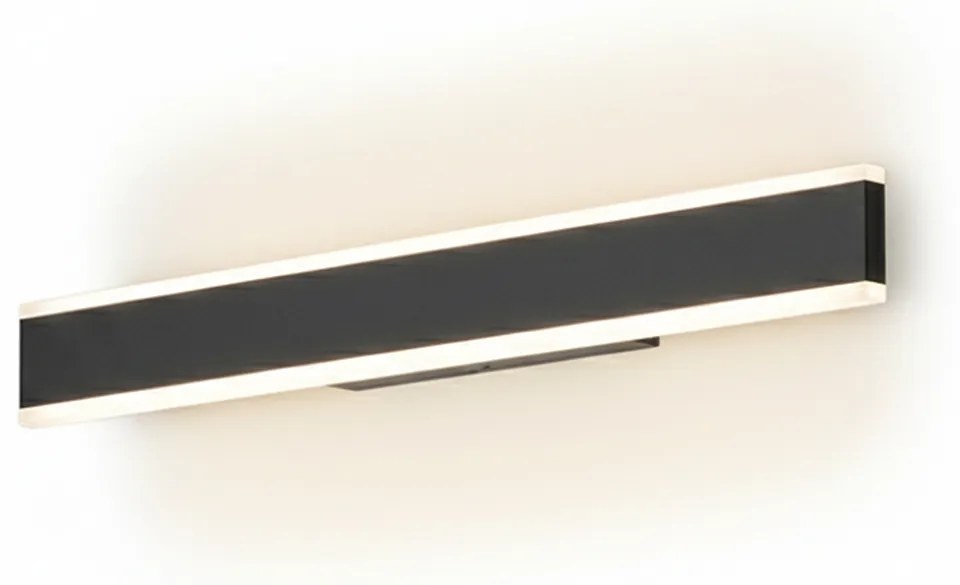 Applique Moderna Kante Metallo Nero Acrilico Led 32W Cct 3000/4000/6000K