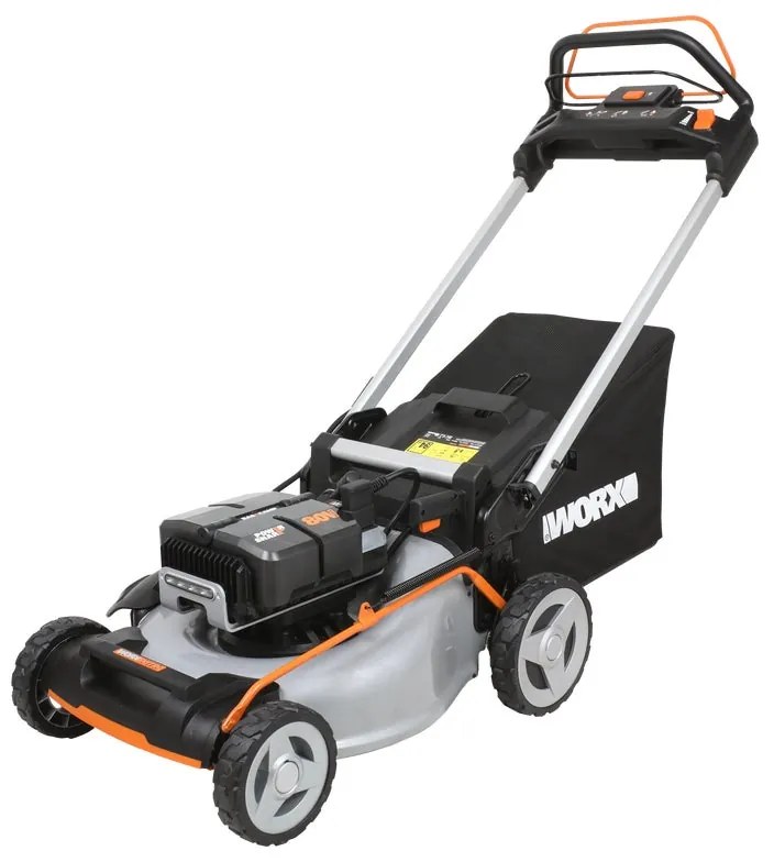 Tagliaerba a batteria WORX a velocità non regolabile Powershare WG761E 80V L 51 cm, 4 batterie e caricabatteria inclusi