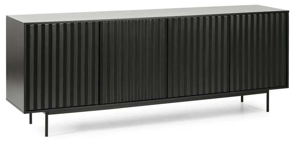 Cassettiera bassa nera 211x80 cm Sierra - Teulat