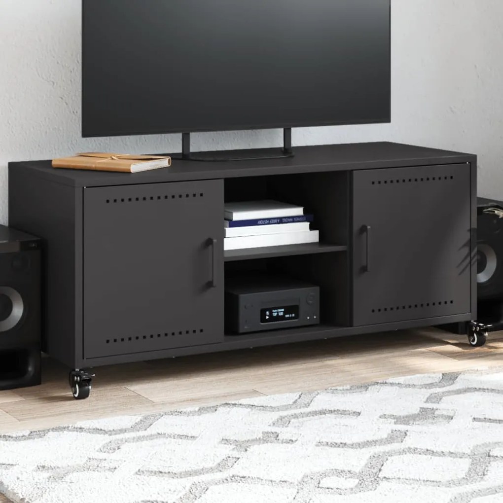 Mobile Tv Nero 100,5x39x43,5 Cm İn Acciaio /