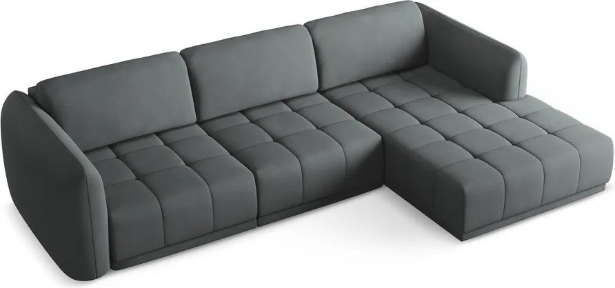 Divano angolare grigio scuro (con penisola a destra) Hoku – Makamii