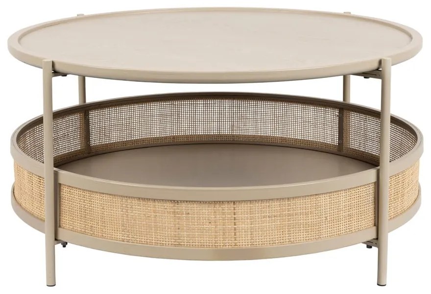 Tavolino da salotto rotondo beige/di colore naturale ø 80 cm Makoto – White Label