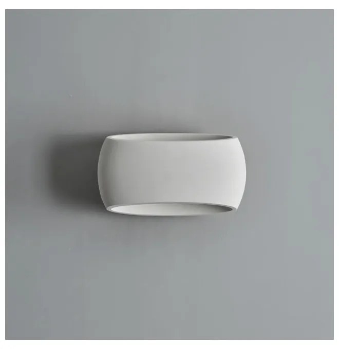 Applique da Parete CURVY in Gesso Pitturabile E27 Materiale Gesso