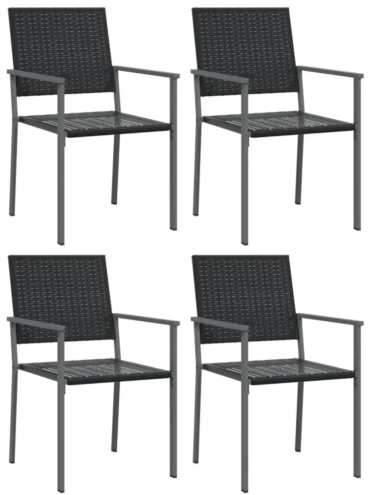Set da pranzo da giardino 5 pz in polyrattan e acciaio