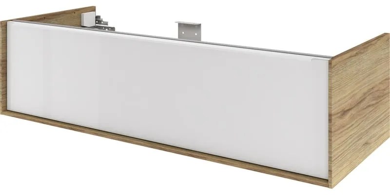 Mobile da bagno sospeso sotto lavabo L 120 x H 32 x P 48 cm laccato lucido, 1 cassetto SENSEA Neo