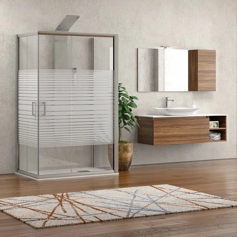 Box doccia 3 lati 80x80x80 altezza 180 vetro serigrafato K410 - KAMALU