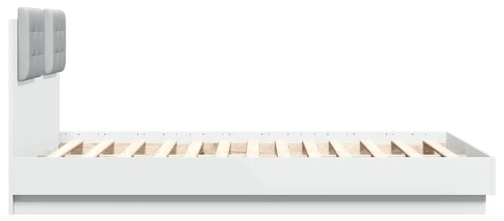 Giroletto con Testiera Bianco 135x190 cm in Legno Multistrato