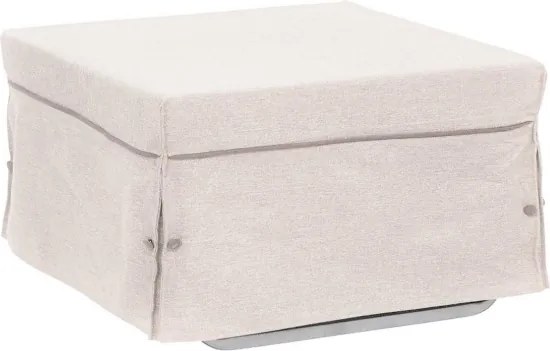 Pouf letto brandina pieghevole 80x80cm BIN con tessuto PANNA