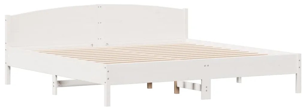 Letto senza materasso bianco 180x200 cm legno massello di pino