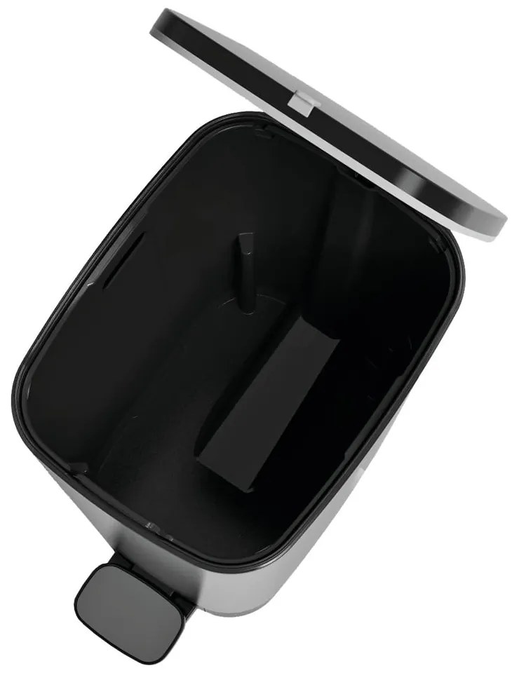 Cestino per la spazzatura argentato in plastica con pedale 25 l Chic Bin M – KIS