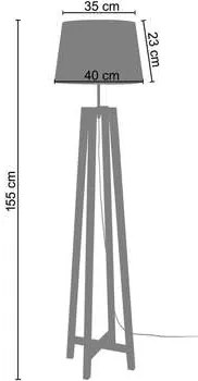 Tosel  Lampade da terra Lampada da terra trapezio legno nero  Tosel