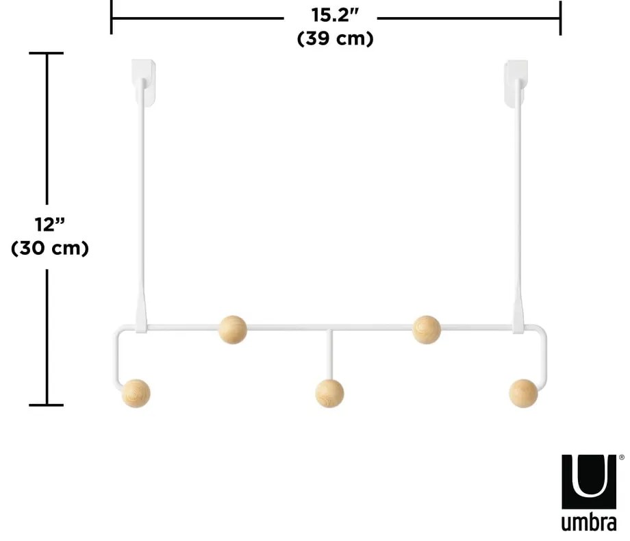Appendiabiti in metallo bianco naturale 39 cm Estique - Umbra