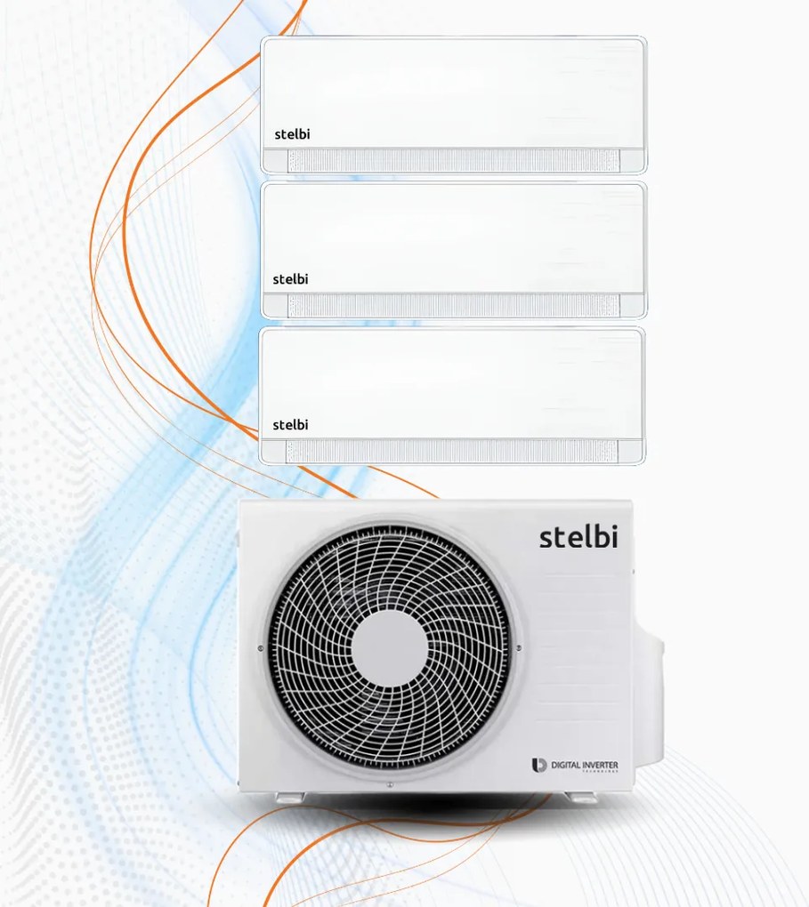 Climatizzatore Stelbi Liv Trial Inverter R-32 WiFi, 9.000+9.000+9.000