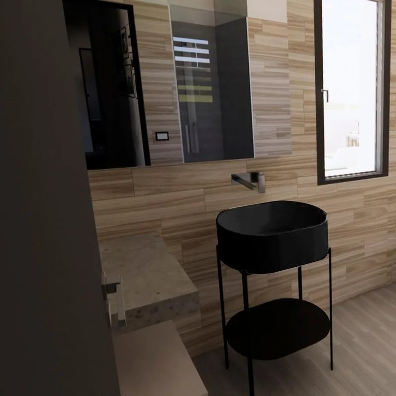 Mobile da bagno a terra sotto lavabo L 51.6 x H 70.5 x P 28.5 cm nero opaco, Consolle