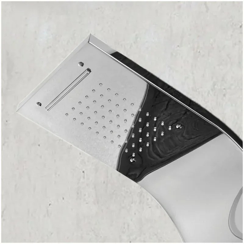 Pannello doccia idromassaggio in acciaio inox cromato con doccetta