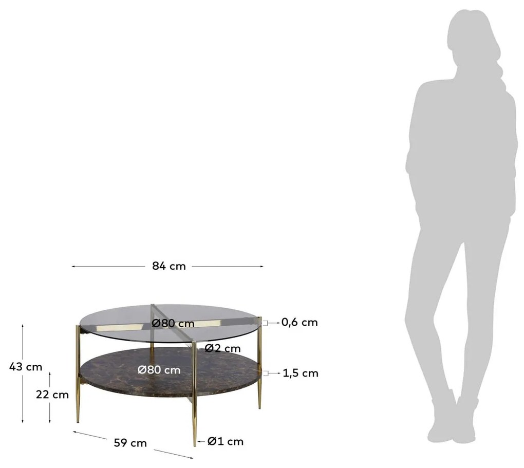 Kave Home - Tavolino Kamilah Ø 84 cm