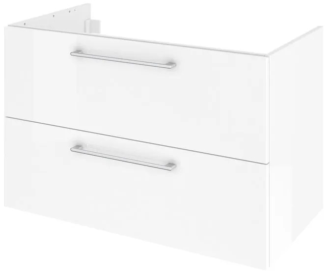 Mobile da bagno sotto lavabo Remix bianco lamellare lucido L 90 x H 58 x P 46 cm 2 cassetti, lavabo non incluso