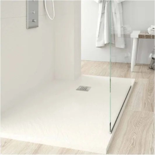 Piatto doccia in mineralmarmo 70x120 cm beige effetto pietra con griglia e piletta sifonata