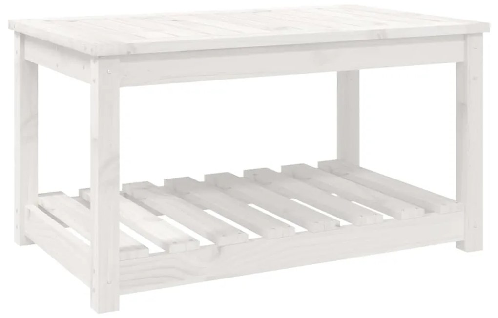 Tavolo da giardino bianco 82,5x50,5x45 cm legno massello pino