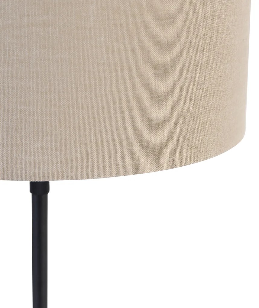 Lampada da tavolo nera regolabile con paralume marrone chiaro 35 cm - Parte