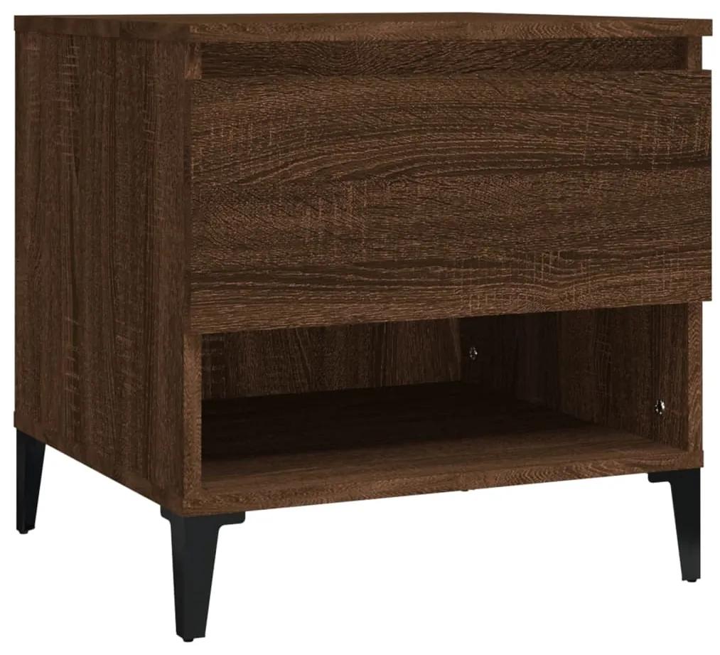 Tavolino rovere marrone 50x46x50 cm in legno multistrato