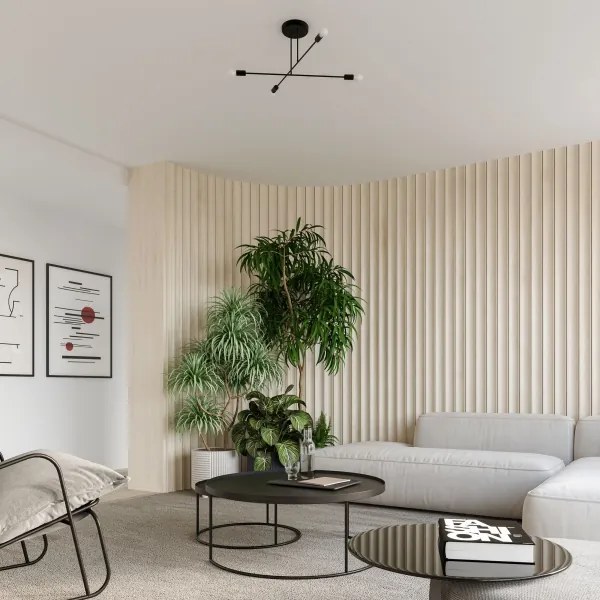 Sollux SL.1451 - Lampadario a sospensione con supporto rigido NORAH 4xE27/15W/230V nero