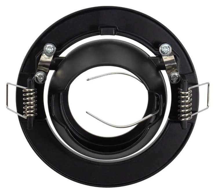 Portafaretto GU10 e MR16 Orientabile Tondo Foro Ø95mm Nero