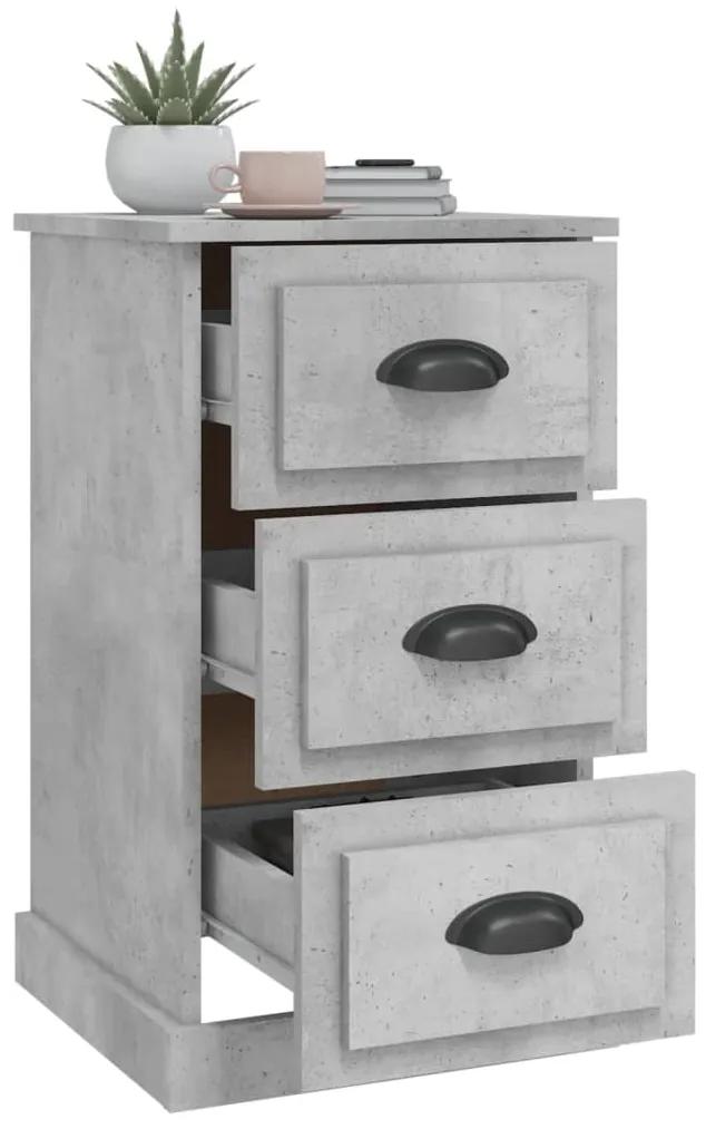 Comodino grigio cemento 39x39x67 cm in legno multistrato