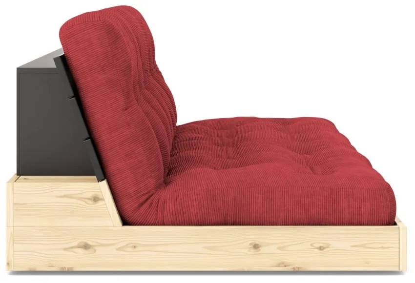 Divano letto in velluto rosso 196 cm Base - Karup Design
