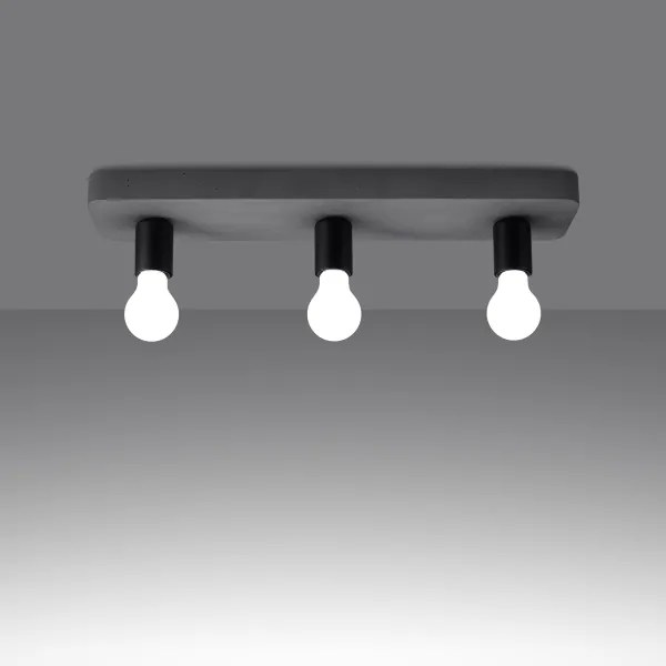 Sollux SL.1158 - Faretto TAVO 3xE27/15W/230V calcestruzzo