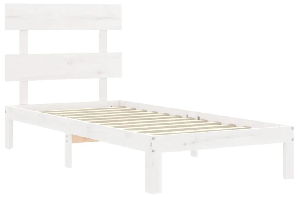 Giroletto con testiera bianco single in legno massello