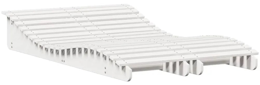Lettini prendisole 2pz bianchi 205x60x31,5 legno massello pino