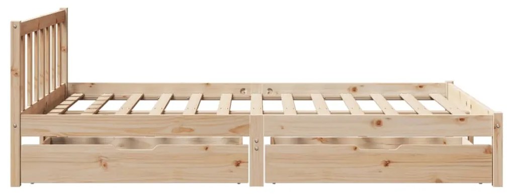 Letto senza materasso 135x190 cm in legno massello di pino