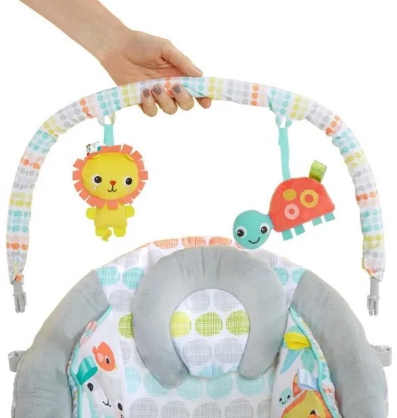 Bright Starts - Lettino vibrante per bambini con melodia WHIMSICAL WILD 3xLR14