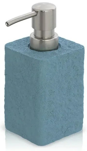 Dispenser sapone da appoggio turchese cobalto in resina effetto pietra