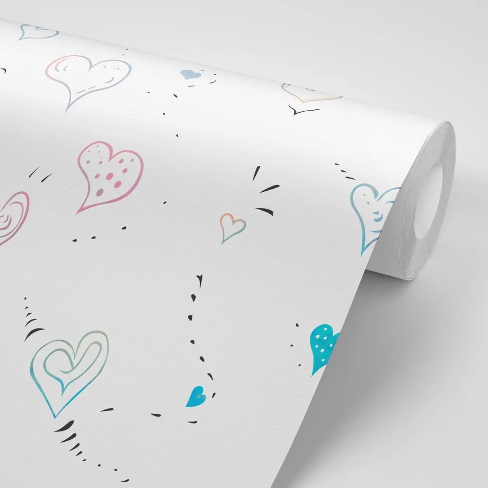 Carta da parati autoadesiva – Cuoricini pieni d'amore