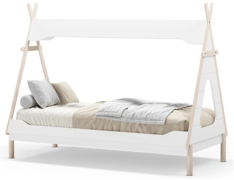 Letto per bambini in legno di pino bianco 90x190 cm Nora - Marckeric