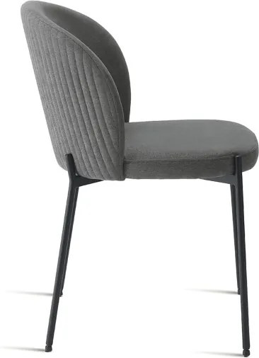 Sedia in tessuto Antracite con struttura in metallo MEGGIE 2 sedie