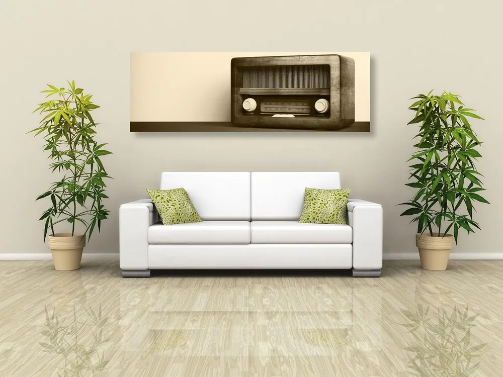 Quadro su tela – Radio retrò in seppia